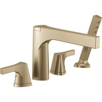  Zura Deck Mount With Handshower Tub Faucet - Brilliance Champagne Bronze