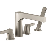  Zura Deck Mount With Handshower Tub Faucet - Brilliance Stainless