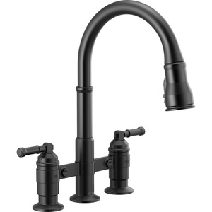 D2390LBLDST Broderick Two-Handle Kitchen Faucet - Matte Black