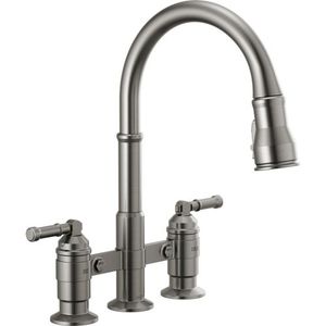 D2390LKSDST Broderick Two-Handle Kitchen Faucet - Black Stainless