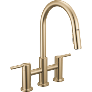 D39876LFCZ Nicoli Pull-Out Spray Kitchen Faucet - Champagne Bronze D39876LFCZ Nicoli Pull-Out Spray Kitchen Faucet - Champagne Bronze
