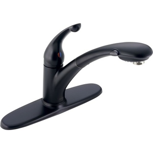 D470BLDST Signature Diamond Pull-Out Spray Kitchen Faucet - Black