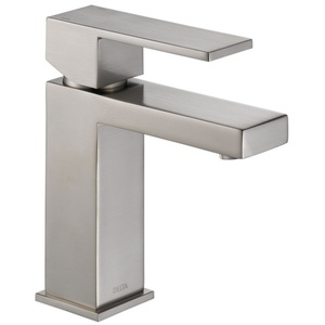 D567LFSSPP Angular Modern Single Hole Bathroom Faucet - Brilliance Stainless