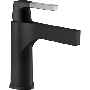 D574CSLPUDST Zura Single Hole Bathroom Faucet - Matte Black / Chrome