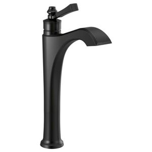 D756BLLHPDST/DH561BL Dorval Vessel Filler Bathroom Faucet - Matte Black