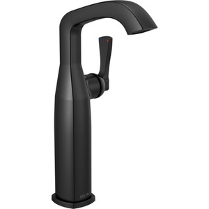 D776BLLHPDST/DH550BL Stryke Vessel Filler Bathroom Faucet - Matte Black