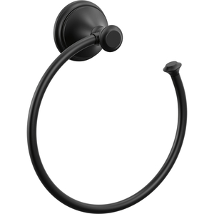 D79746BL Cassidy Towel Ring Bathroom Accessory - Matte Black