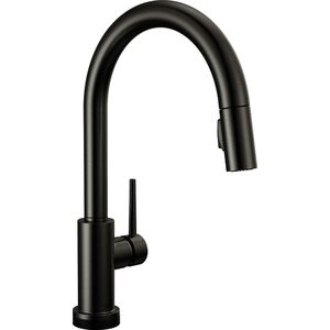 D9159TLKSDST Trinsic Single Handle Kitchen Faucet - Black Stainless