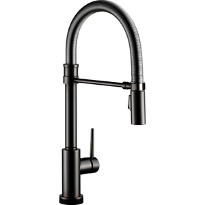 D9659TLKSDST Trinsic Single Handle Kitchen Faucet - Black Stainless