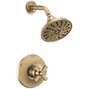 DT14256CZLHP/DH567CZ/DR10000UN Dorval Single Handle Shower Faucet - Brilliance Champagne Bronze