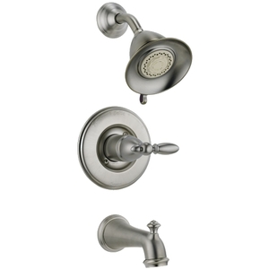 DT14455SSLHP/DH716SS/DR10000UN Victorian One Handle Tub & Shower Faucet - Brilliance Stainless