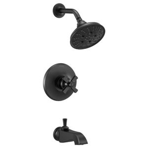 DT14456BLLHP/DH567BL/DR10000UN Dorval One Handle Tub & Shower Faucet - Matte Black