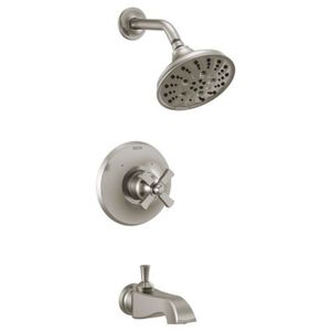 DT14456SSLHP/DH567SS/DR10000UN Dorval One Handle Tub & Shower Faucet - Brilliance Stainless