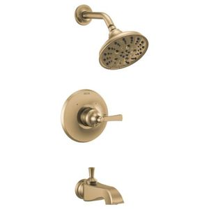 DT14456CZLHP/DH566CZ/DR10000UN Dorval One Handle Tub & Shower Faucet - Brilliance Champagne Bronze