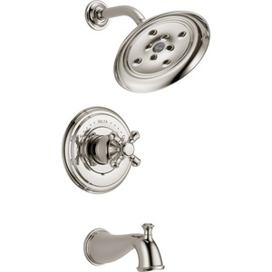 DT14497PNLHP/DH795PN/DR10000UN Cassidy One Handle Tub & Shower Faucet - Brilliance Polished Nickel