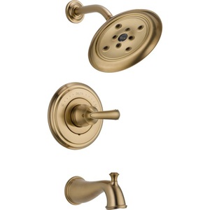 DT14497CZLHP/DH798CZ/DR10000UN Cassidy One Handle Tub & Shower Faucet - Brilliance Champagne Bronze DT14497CZLHP/DH798CZ/DR10000UN Cassidy One Handle Tub & Shower Faucet - Brilliance Champagne Bronze