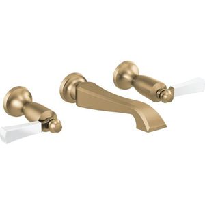 DT3556LFGSWL/DR3500WL Dorval Wall Mount Bathroom Faucet Bathroom Faucet - Brilliance Champagne Bronze/Porcelain DT3556LFGSWL/DR3500WL Dorval Wall Mount Bathroom Faucet Bathroom Faucet - Brilliance Champagne Bronze/Porcelain