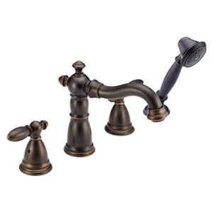 DT4755RBLHP/DH616RB/DR4707 Victorian Deck Mount With Handshower Tub Faucet - Venetian Bronze