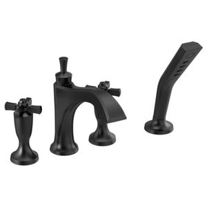 DT4756BLLHP/DH570BL/DR4707 Dorval Deck Mount With Handshower Tub Faucet - Matte Black