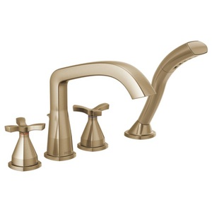 DT47766CZ/DR4707 Stryke Deck Mount With Handshower Tub Faucet - Brilliance Champagne Bronze DT47766CZ/DR4707 Stryke Deck Mount With Handshower Tub Faucet - Brilliance Champagne Bronze