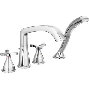 DT47766/DR4707 Stryke Deck Mount With Handshower Tub Faucet - Chrome DT47766/DR4707 Stryke Deck Mount With Handshower Tub Faucet - Chrome