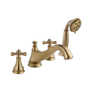 DT4795CZLHP/DR4707/DH695CZ Cassidy Deck Mount With Handshower Tub Faucet - Brilliance Champagne Bronze DT4795CZLHP/DR4707/DH695CZ Cassidy Deck Mount With Handshower Tub Faucet - Brilliance Champagne Bronze