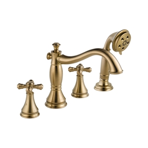 DT4797CZLHP/DR4707/DH695CZ Cassidy Deck Mount With Handshower Tub Faucet - Brilliance Champagne Bronze DT4797CZLHP/DR4707/DH695CZ Cassidy Deck Mount With Handshower Tub Faucet - Brilliance Champagne Bronze