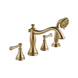 DT4797CZLHP/DR4707/DH697CZ Cassidy Deck Mount With Handshower Tub Faucet - Brilliance Champagne Bronze DT4797CZLHP/DR4707/DH697CZ Cassidy Deck Mount With Handshower Tub Faucet - Brilliance Champagne Bronze