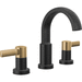 Delta Faucet D35855LFGZ Matte Black / Champagne Bronze 8'' Widespread Bathroom Sink Faucet