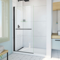  Aqua-Q Swing Shower Door - Swing Shower Door - Satin Black