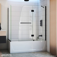  Aqua Shower Door - Swing Shower Door - Satin Black