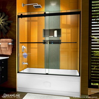  Sapphire Tub & Shower - Sliding Shower Door - Satin Black
