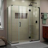  Unidoor-X Shower Door - Swing Shower Door - Satin Black