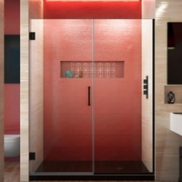  Shower Door - Swing Shower Door - Black