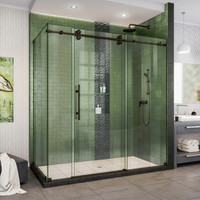  Enigma-XO Shower Door - Sliding Shower Door - Oil Rubbed Bronze