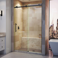  Enigma Shower Door - Sliding Shower Door - Satin Black