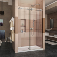  Enigma XT Shower Door - Sliding Shower Door - Clear / Brushed Stainless