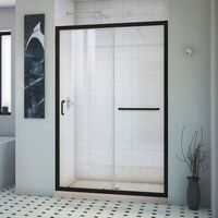  Infinity-Z Shower Door - Sliding Shower Door - Satin Black/Biscuit