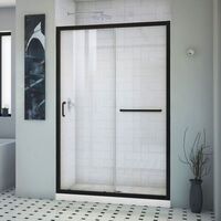  Infinity-Z Shower Door - Sliding Shower Door - Satin Black/White
