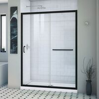  Infinity-Z Shower Door - Sliding Shower Door - Satin Black/White