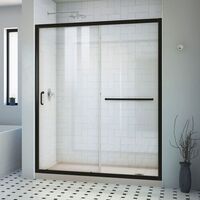  Infinity-Z Shower Door - Sliding Shower Door - Satin Black/Biscuit