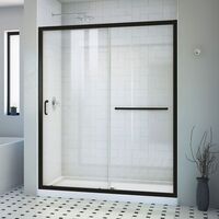  Infinity-Z Shower Door - Sliding Shower Door - Satin Black/White