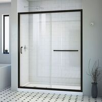  Infinity-Z Shower Door - Sliding Shower Door - Satin Black/White
