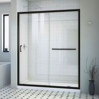  Infinity-Z Shower Door - Sliding Shower Door - Satin Black/White