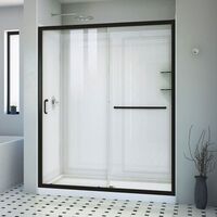  Infinity-Z Shower Door - Sliding Shower Door - Satin Black