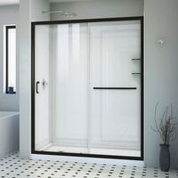  Infinity-Z Shower Door - Sliding Shower Door - Satin Black