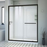 Infinity-Z Shower Door - Sliding Shower Door - Satin Black