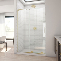 Mirage-X Shower Door - Sliding Shower Door - Brushed Gold