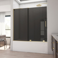  Mirage-X Tub & Shower - Sliding Shower Door - Brushed Gold