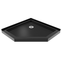  SlimLine Single Threshold Up To 42" Shower Base - Black